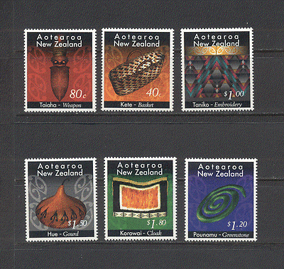 NZ 1996 Maori Craft / Art / Gem Stones 6v set (n18863)