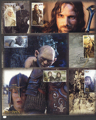 NZ 2003 Lord of the Rings / Horses / Fairies Maxicards (6) set ref:s5673