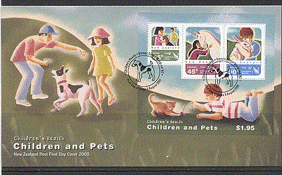 NZ 2005 Horse / Rabbit / Dog / Cat / Animals / Pet m / s FDC n17260