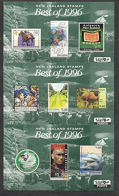 NZ Best of 1996 / Horse / Dolphin / Bird / Boat m / s (3) b4489
