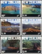 NZ/New Zealand 2001 Tourism/ Mountains/ National Park/ Canoeing/ Boats/ Sports 6v set (s5161a)