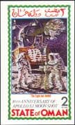Oman 1998 John Glenn/ Space Flight/ Apollo 11/ Moon Landing imperf m/s gold o/p (b4633)
