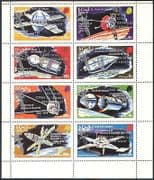 Oman Space / Churchill / John Glenn Return to Space / Silver ERROR o / p 8v sht (b8521)