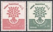 Pakistan 1960 WRY/ Refugees/ Tree/ Welfare/ Health/ Animation 2v set (n28221)