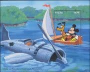 Palau 1994 Disney/ Mickey Mouse/ Plane/ Boat/ Sail/ Cartoons/ Animation/ Transport 1v m/s (ad1052)