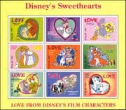 Palau 1996 Disney/ Lions/ Cats/ Dalmatians/ Dogs/ Foxes/ Love/ Hearts/ Cartoons 9v sht d00234q