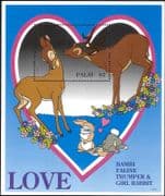 Palau 1996 Disney/ Sweethearts/ Bambi/ Faline/ Thumper/ Cartoons/ Animation/ Films 1v m/s (b6070aa)