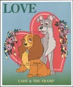 Palau 1996 Disney/ Sweethearts/ Lady/ Tramp/ Cartoons/ Animation/ Films 1v m/s (ad1101)