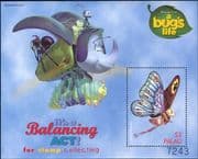 Palau 1998 "Bug's Life"/ Disney/ Films/ Cinema/ Animation/ Cartoons/ Insects 1v m/s (ad1042)