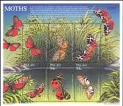 Palau 2001 Moths/ Insects/ Nature/ Conservation/ Environment 6v m/s (s1507b)
