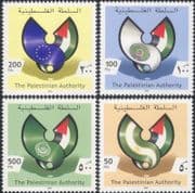 Palestinian Authority 2001 Co-operation/ Flags/ Diplomacy/ People 4v set (n21197d)