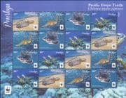 Penrhyn 2014 WWF/ Pacific Green Turtle/ Animals/ Marine/ Nature 16v sht (b1771n)
