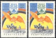 Peru 1960 WRY/ Refugees/ Welfare/ Health/ Horses/ Rainbow/ Bird/ Ploughing/ Plough 2v set (n34647)