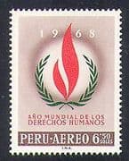 Peru 1968 Human Rights Year / Welfare / Flame / UN 1v (n37250)