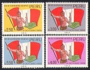 Peru 1968 Oil / Petrol / Transport / Energy / Industry / Flag / Workers 4v set (n31490)