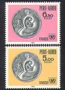 Peru 1970 UNICEF / Motherhood / Children / Welfare / Education / Sculpture 2v set (n37219)