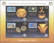 Peru 2005 Europa Stamps 50th/ Gold Jewellery/ S-onS/ Art/ Craft 4v m/s (n34842b)