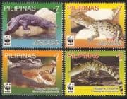 Philippines 2011 WWF / Crocodiles / Reptiles / Animals / Nature / Wildlife 4v set (n39697)