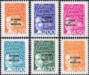 Pierre et Miquelon 1998 Marianne/ Animation/ Art/ Definitives/ Overprint/ Surcharge 6v (n46723)
