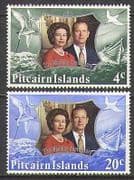 Pitcairn Is1972 QEII / Queen / Wedding / Birds 2v set n21965