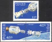 Poland 1975 Apollo/ Soyuz/ Space Link-up/ Rockets/ Science/ Transport 3v set (n24237)