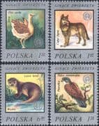 Poland 1977 Wolf/ Otter/ Kestrel/ Bustard/ Animals/ Birds/ Nature 4v set (n46904)