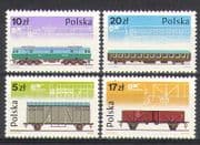Poland 1985 Trains / Rail / Engine / Transport 4v set n24408