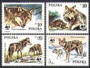 Poland 1985 WWF/ Wolves/ Wolf/ Animals/ Nature/ Protection/ Conservation 4v set (b7181)