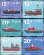 Poland 1988 Fire Fighting Boats/ Ships/ Transport/ Emergency 6v set (n21956)