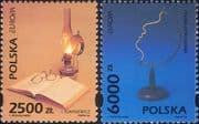 Poland 1994 Europa/ Discoveries/ Science/ Oil Lamp/ Book/ Electricity/ Astronomy 2v set (ex1094)