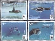 Rarotonga (Cook Islands) 2016 WWF/ Reef Manta Ray/ Fish/ Marine/ Nature 4v set (b209w)