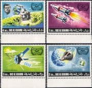 Ras al Khaima 1969 Space/ Apollo/ JFK/ Moon Landing/ Soyuz/ Rockets/ Satellite 4v set (s2835p)