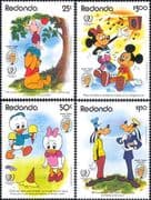 Redonda 1985 Disney/ Mark Twain/ Stories/ Winnie the Pooh/ Mickey/ Goofy/ Cartoons 4v set (b6301z)