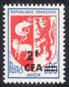 Reunion 1967 French Towns Coats-of-Arms/ Auch/ Lamb/ Lion/ Flag/ Heraldry 1v (n44285)