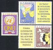 Romania 1961 UN 15th / Dove / Birds / Nature / Map / People / Animation 3v + lbls (n32526)