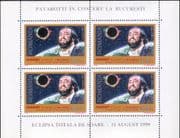 Romania 1999 Pavarotti/ Solar Eclipse/ Space/ Music/ Sun/ Astronomy/ Opera 4 x 1v m/s (n20981a)