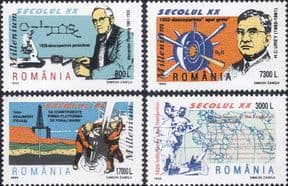Romania 1999  Science/ Inventors/ Technology/ Fleming/ Urey/ Oil Well/ Medical 4v set (n17672)