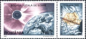 Romania 1999  Solar Eclipse/ Astronomy/ Sun/ Space/ Maps  1v + lbl English Paper (n27123)