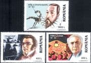 Romania 2001 Edison/ Cervantes/ Schubert/ Don Quixote/ Music/ Science/ Inventors 3v set (s3982b)