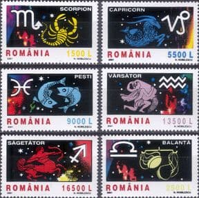 Romania 2001  Zodiac Signs/ Stars/ Constellations/ Astrology/ Animals  6v set  (b6939)