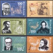 Romania 2002 da Vinci/ Dumas/ Hugo/ Writers/ Viturian Man/ Science 6v set (n46004a)