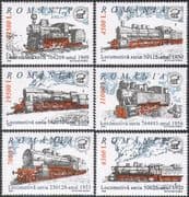 Romania 2002 Steam Engines/ Trains/ Rail/ Railways/ Locomotives/ Transport 6v set (s1912)
