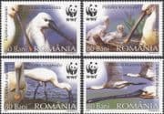 Romania 2006 WWF/ Eurasian Spoonbill/ Endangered Birds/ Nature/ Conservation 4v set (n16427)