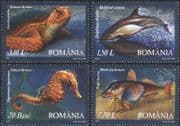 Romania 2007 Turtle/ Dolphin/ Seahorse/ Fish/ Marine/ Animals 4v set (n17036)