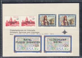 RSA 1987-1988  Dias/ Bible/ Buildings   Natal Flood Disaster o/ptd   6v set pack  (n19993)