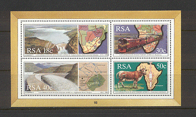 RSA 1990 Trains / Dam / Water / Cattle / Health 4v m / s (n19661)