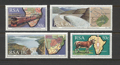 RSA 1990 Trains / Dam / Water / Cattle / Health 4v set (n19660)
