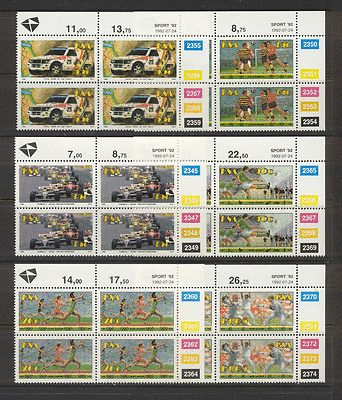 RSA 1992 Sport / Car / Football / Cricket / Rugby 6v c / b n19261