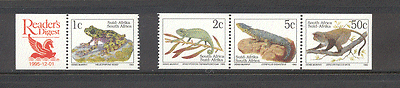 RSA 1995 Reader's Digest Frog / Monkey / Lizard 4v (b2778a)