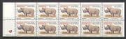 RSA 1996 ('93 des) Rhino / Animals 10v bklt pane (n21444)